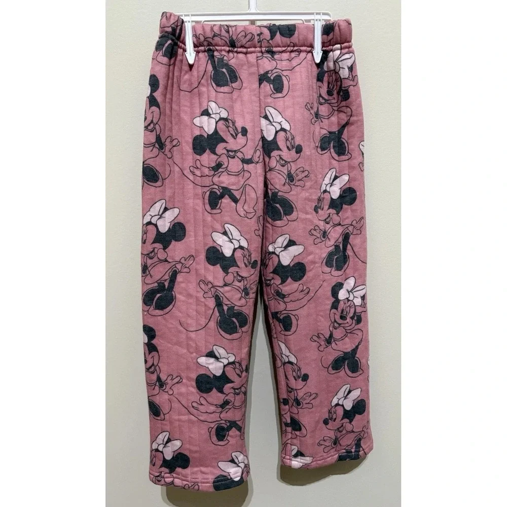 Disney Minnie Mouse Kate Mack 2 Pair Pink Joggers Girls Size 5 NWOT Fleece Pants